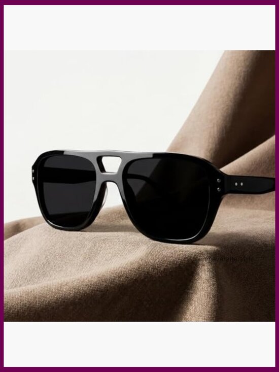 Retro Aviator Polarized Sunglasses with Acetate Frame